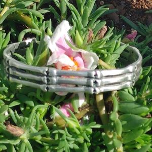 Unisex Pewter Bone Cuff Bracelet